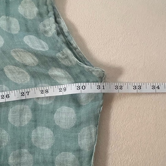 FLAX  Women’s Light Blue Polka Dot Linen Spartan Pullover Boxy Top Blouse Sz S - Picture 14 of 16